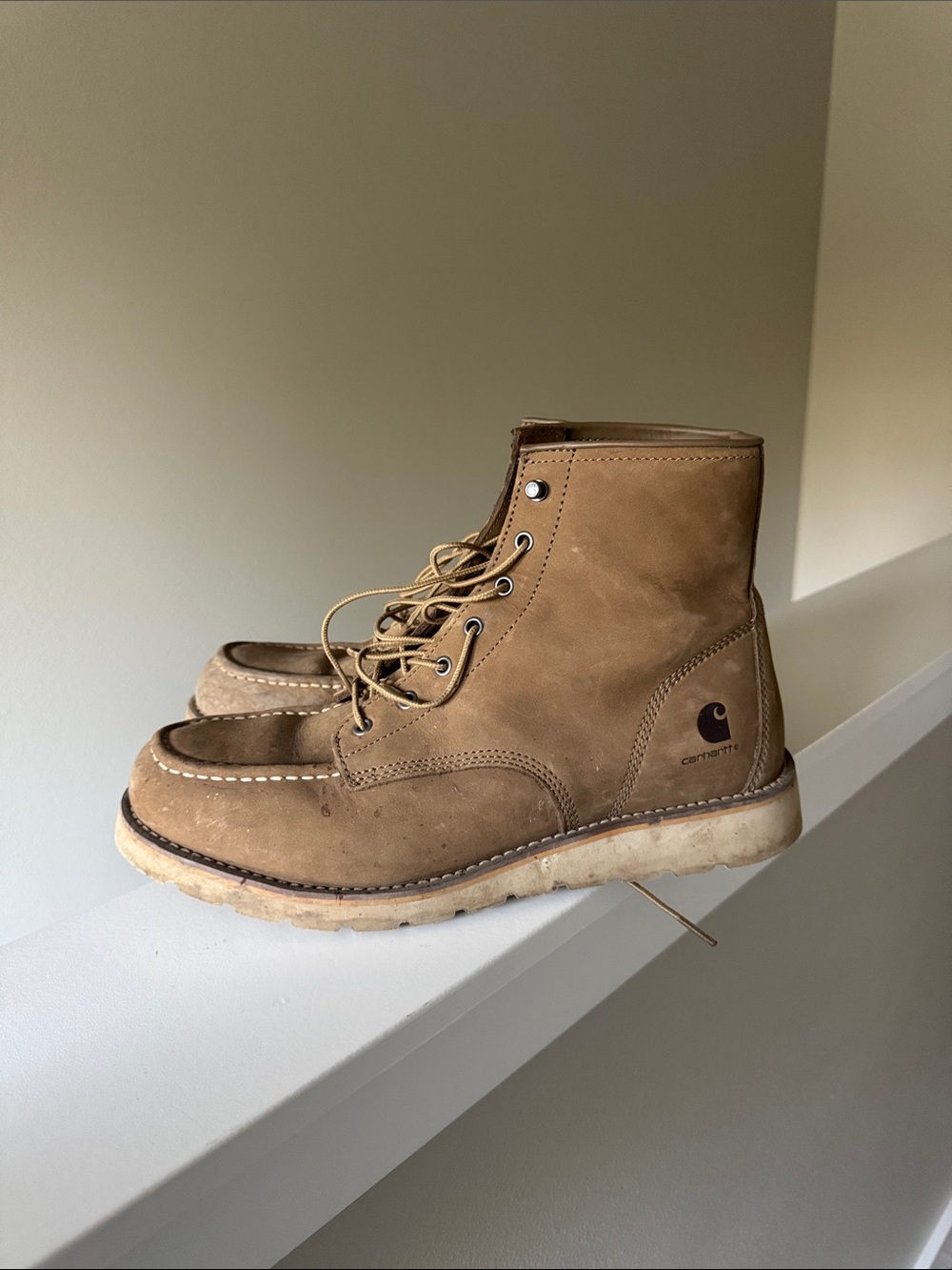 Carhartt Men's Brown Lace-Up Moc Toe Work Boots